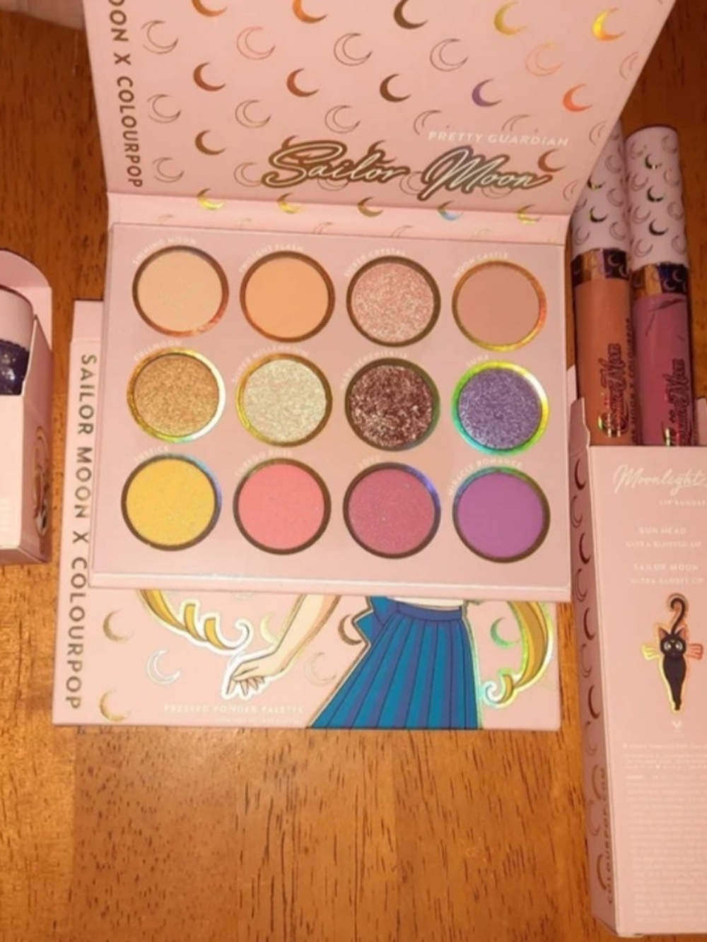 ColourPop Cosmetics Pretty Guardian Shadow Palette, Lipgloss, and Glitter